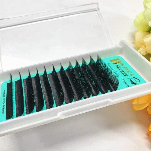 12Rows Mink False Individual Eyelashes Extensions C D L Curl Black Faux Individual Lashes Free shipping