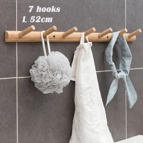 Wall Hanger Purse Hook Bamboo Wood Stainless Steel Seamless Adhesive Hook Clothes Hanger Coat Decor Home Bathroom Storage Rack
