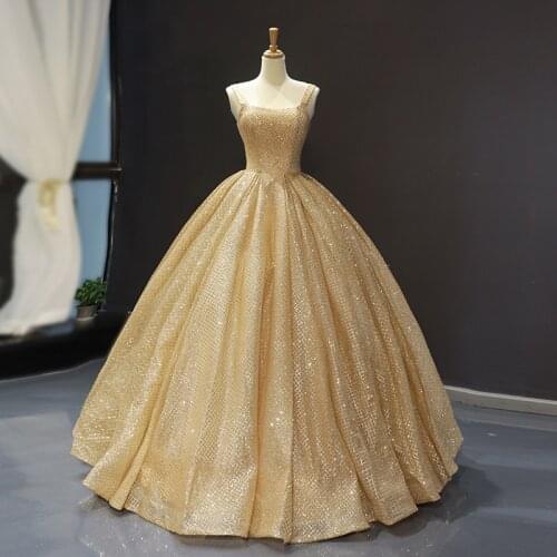 2021 New Simple Gold Quinceanera Dresses Luxury Shinging Sleeveless Ball Gown High Quality Custom Made Prom Dresses Gala Jurken