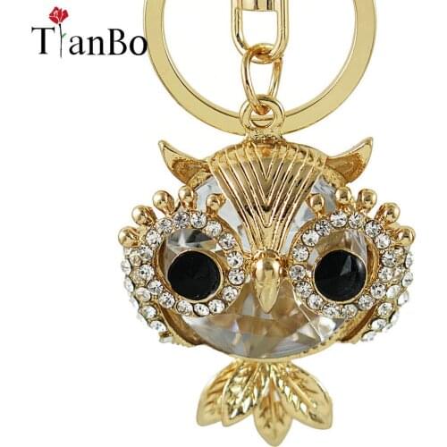 New alloy Car Key Ring New crystal Gift Owl fashion keychain fine keychain Car Pendant Ornaments keyrings