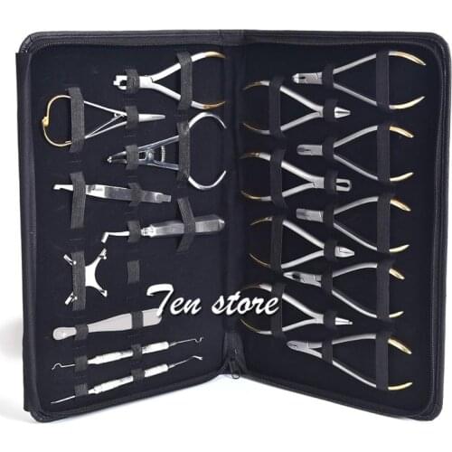 Orthodontic set 18 pieces orthodontic orthodontic tool set full dental orthodontic stainless steel instrument