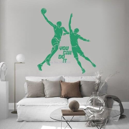 Personalized Basketball Wall Stickers for Boys Room Art Sport Wallpapers Basketball Decal Custom Color Affordable Beautiful Z210
