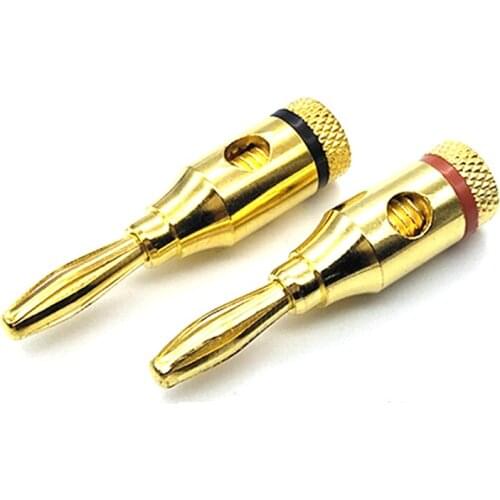 4mm 24k Gold-Plated Musical Cable Wire Banana Plug Audio Speaker Connector Plated Musical Speaker DIY Cable Wire Pin Connector