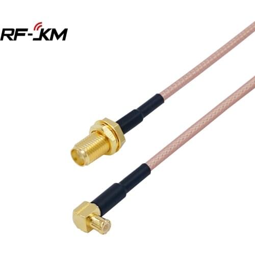 RF Coaxial Cable SMA female nut bulkhead To MCX Male Right Angle RA PLUG RG316 Pigtail Cable