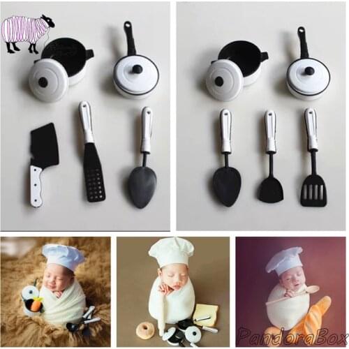 Newborn Baby Boy Girl Photography Props Mini Chef Hat Photo Shoot Studio Cap Infant fotografia Accessories Baby fotoshoot Prop