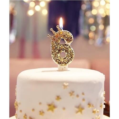 Luxury Birthday numbers candle crown decor 0-9 Number decorative candles Cake Cupcake Topper Party Supplies cake decorating