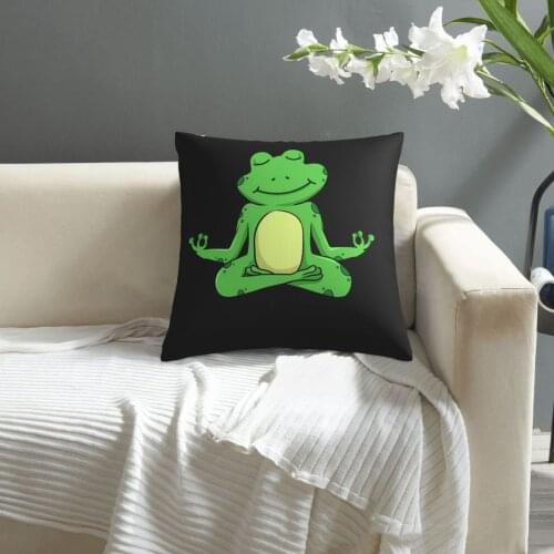 Cute Frog In Meditation Pose Crossed Legs Yoga pillowcase printed cushion cover sofa waist pillow pillow cover