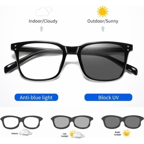 Anti-blue Light Photochromic Sunglasses Men Women Polarized Chameleon Change Color Sun Glasses Day Night Vision Driving Eyewear