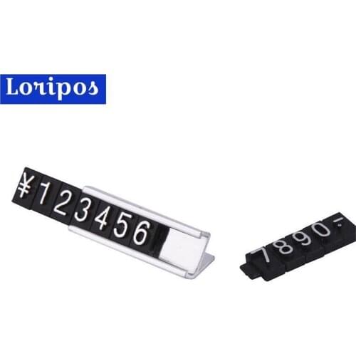 Counter Top Adjustable Price Tags Desk Sign Block Kit $ RMB Jewelry Numberal Digit Display Shelf Talker Cube Table Price Stand