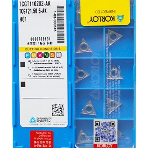 TCGT110202-AK TCGT110204-AK TCGT110208-AK H01 10pcs KORLOY Aluminum use insert Processing: copper and aluminum Free shipping