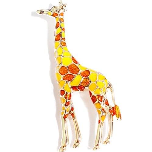 Creative realistic giraffe brooch women party clothing accessories animal brooches shawl buckle