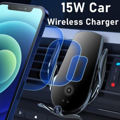 15W Universal Car Wireless Charger Holder Automatic Fast Wireless Charging Charger In Car Stand For Iphone 13 12 Xiaomi Samsung