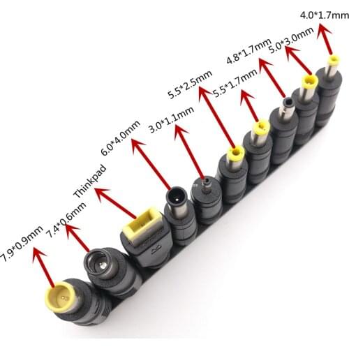 Universal 10pcs 5.5x2.1mm Multi-type Male Jack for DC Plugs for AC Power Adapter Computer Cables Connectors For Notebook Laptop