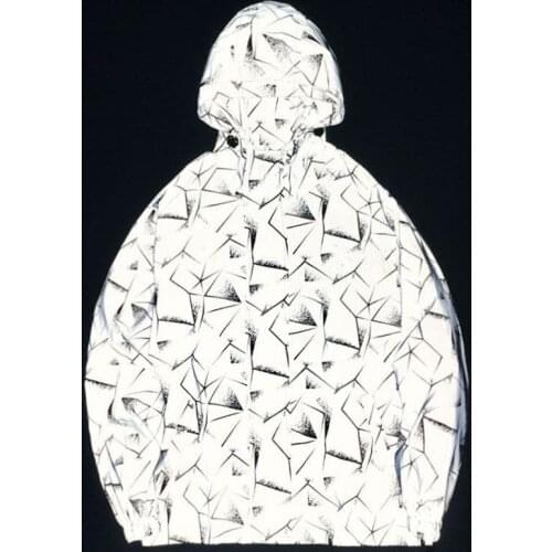 2021 Autumn Reflective Jacket Diamond Shape Hooded Men Women Windbreaker Sportswear High street hip hop Loose Hooded Coats