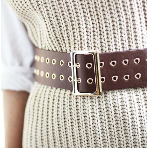 2020 Fashion Women Wide Belts Casual Faux Leather Straps Designer Luxury Brand Ladies Cummerbunds Hot Female Big Size Waistbands