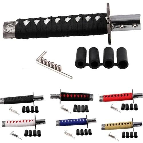 1 Set Universal Samurai Sword Vehicle Car Shift Knob Katana- Aluminum Alloy Weighted Sport Shifter 4 Adapter Car Accessories