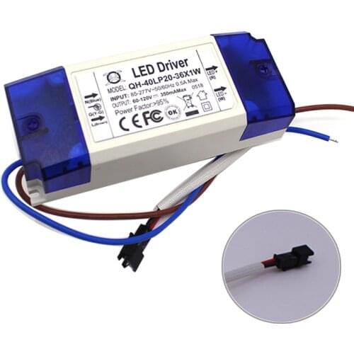 1PCS 20-36x1W 300mA OUTPUT 60-120V TO INPUT 85-277V LED Driver Power Supply Transformer Light F 1W High Power led chip