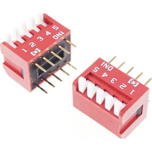 1000pcs 5 ways DIP Switch Side piano type 2.54mm Pitch Through Hole Rohs New Free shipping