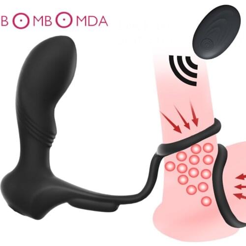 2 types Anal Vibrator Male Prostate Massage Anal Plug Prostate Stimulator Butt Plug Delay Ejaculation Ring Sex Toy for Men Gays