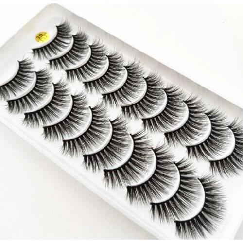 2/5/10 pairs of 3d mink eyelashes fluffy, soft and slender false eyelashes natural long eyelashes extension eye makeup tool