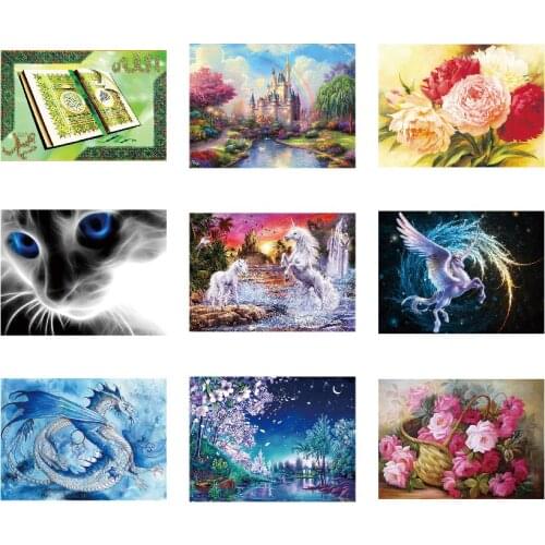 5D DIY Diamond Painting Full Square Scenery Rhinestones Pictures Diamond Embroidery Sale Landscape Diamond unicorn
