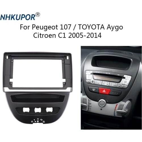 2 Din Car Radio Dashboard Installation Refitting Fascia For Toyota Aygo Citroen C1 Peugeot 107 2005-2014 Stereo Panel Frame Kit