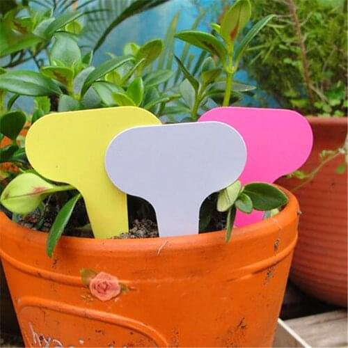 Free shipping Random Color Plastic Plant Seed Labels Pot Marker Nursery Garden Stake Tags Cute Garden Labels 50 Pcs 4"