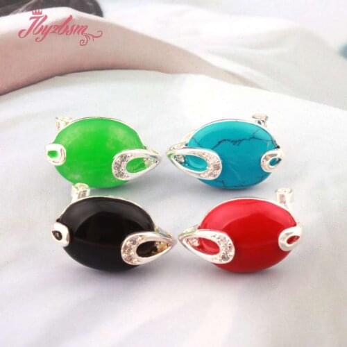 12x16mm Oval Aagtes Coral Sandstone Stone Beads Tibetan Silver Trendy Fashion Clamp Earring 1 Pair For Woman Gift Free Shapping