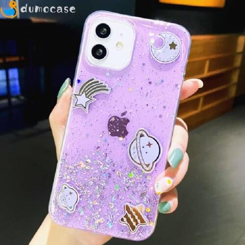 Case for Realme 5 6 7 8 Pro Oppo Realme V13 V5 C7 C11 C12 C15 C25 X7 X50 X XT Glitter Planet Pattern Bling Soft Back Fundas Capa