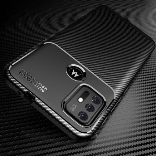Case for MOTO G30 Carbon Fiber Shockproof Soft TPU Armor Cover for Motolora Moto G30 Couqe Fundas