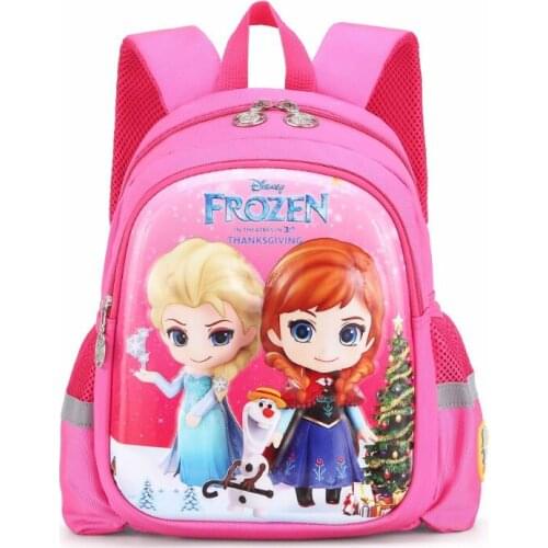 Disney Childrens Cartoon School Bag 2-6 Years Old Kindergarten Cute Baby Girls Frozen Elsa Princess School Backpack