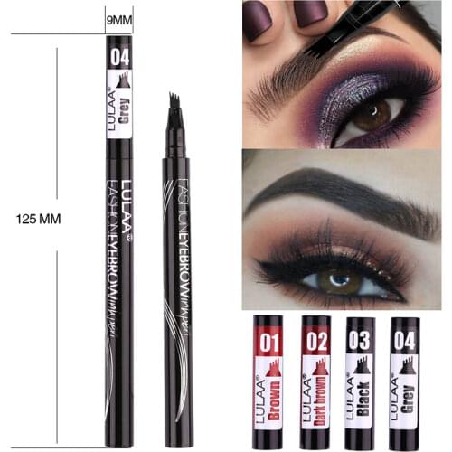 Dropshipping Women Liquid Eyebrow Pen 4 Fork Tip Sketch Makeups Waterproof Long Lasting SMJ