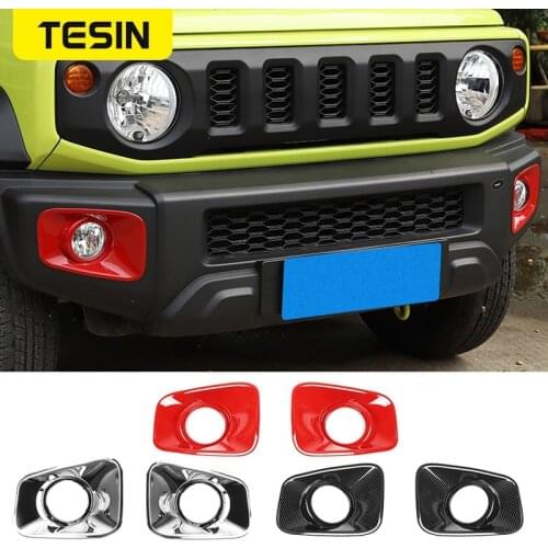TESIN Lamp Hoods for Suzuki Jimny JB74 Car Front Fog Lights Lamp Decoration Cover Stickers for Suzuki Jimny 2019+ Accessories