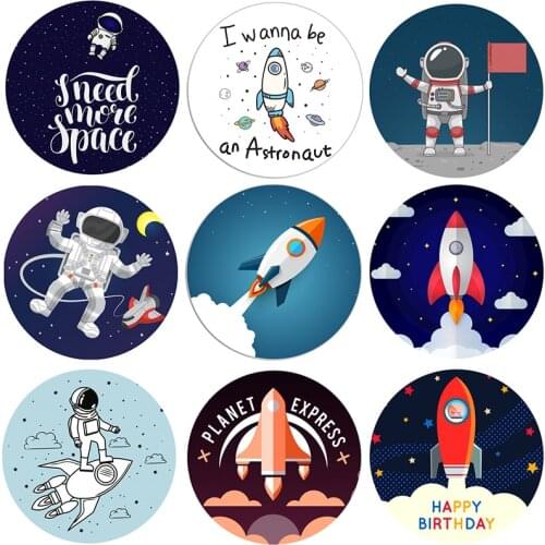 Outer Space Solar System Themed Stickers Birthday Party Decorations Paper Seal Sticker Labels For Kids Planet Themed Party
