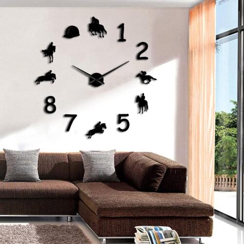 Rodeo Horse Riding DIY Big Wall Watch Equestrians Large Giant Wall Clock Modern Design Home Decor Best Gift For Her Him