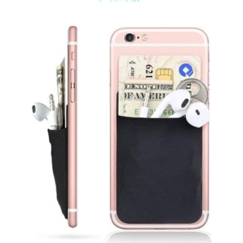 1PC Unisex Fashion Elastic Mobile Phone Wallet Cell Phone Card Holder Case Lycra Adhesive Sticker Pocket Credit ID Card Holder