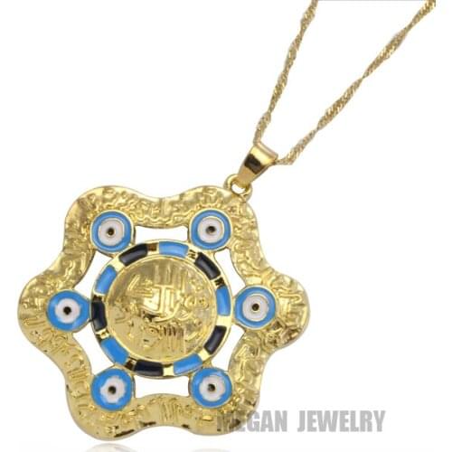 Muslim turkish evil eye pendant & necklace for women & men, Islam jewelry