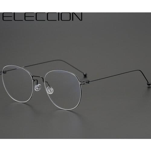 ELECCION Pure Titanium Pilot Glasses Frame Men Myopia Optical Prescription Eyeglass Frame Man 2021 New Screwless Eyewear Korea