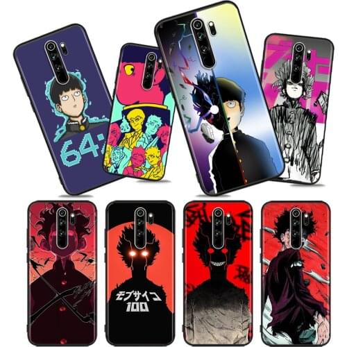 Mob Psycho 100 Cartoon Soft TPU For Xiaomi Redmi Note10 10S 9T 9S 9 8T 8 7 6 5A 5 4 4X Prime Pro Max Black Phone Case