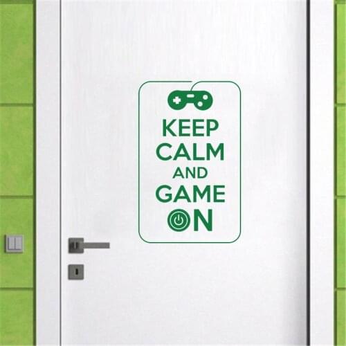 Keep Calm And Game On Quotes Door Wall Stickers Vinyl Art Decals Special Interior Design Decor Game room decoration stickerZW148
