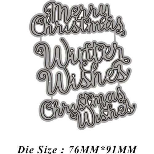 Letters Merry Christmas Metal Cutting Dies Cut Die Mold Card Scrapbooking Paper Craft Knife Mould Blade Punch Stencil