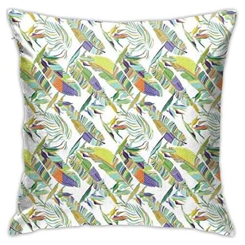 Pooizsdzzz Personalized Abraction Etic Leafy Paradise of Tree with Pael Tog Multicolored Leaves Decorative Pillow Cover Printed