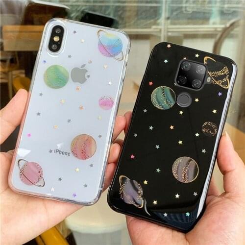 Simple Planet Clear Phone Case For Xiaomi Redmi Note 10 pro Max 10S Case For Xiaomi mi Note 10 Lite