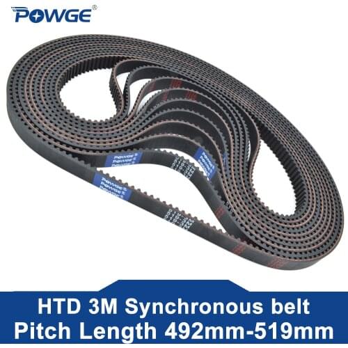 POWGE Arc HTD 3M Timing belt C= 204 207 210 213 width 6/9/15mm Teeth 68 69 70 71 HTD3M synchronous 204-3M 207-3M 210-3M 213-3M