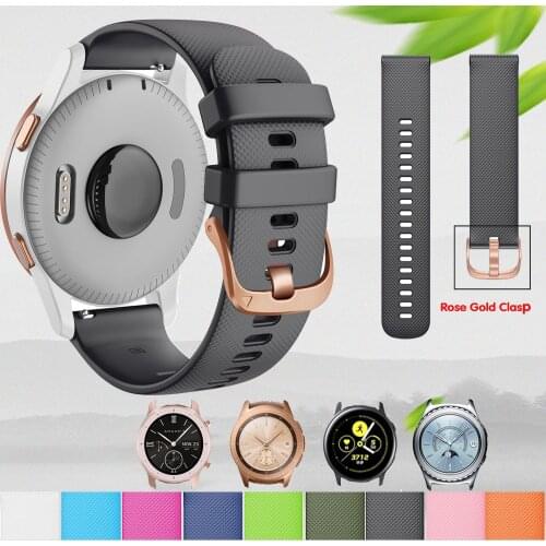 Silicone strap 20mm accessories sports watch with silicone strap fitness for Samsung Galaxy Watch Active/Active 2 40 44mm strap