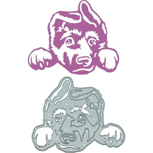 Folding Ear Dog Pattern Metal Cutting Die Scrapbooking Craft Paper Cutter For Clipart Decorating Punch Stencil