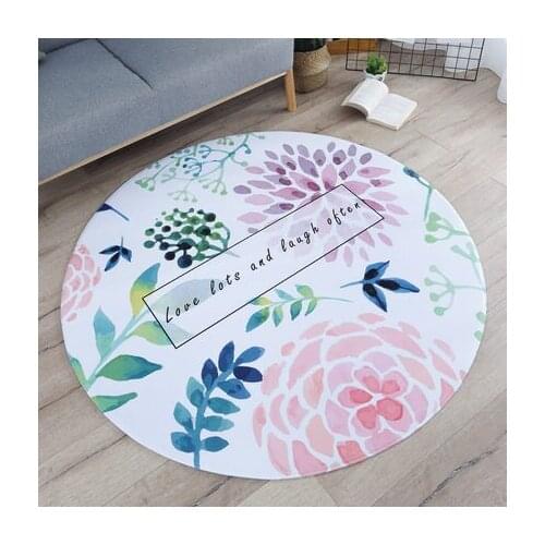 Modern Style Flower Round Carpet Bedroom Living Room Home Decoration Soft Mat