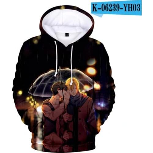 New 3D Anime Men/women Yaoi Hoodies Cartoon Element Hoodie White Long Sleeve Boys/girls Sweatshirts