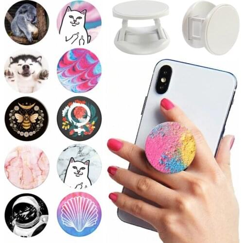 Universal попсокет Cartoon Cute Popped Phone Holder Round Stand Support Anti-Fall Finger Hot Phones Ring pocket socket Stand