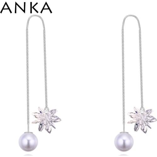 ANKA fashion snowflake shape women earrings charm piercing cubic zircon drop earring jewelry for women #130357